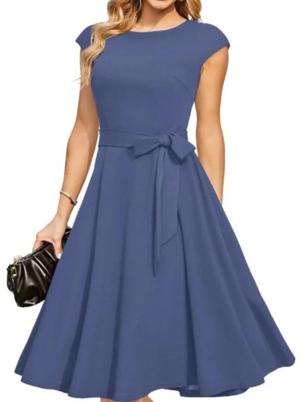 Dresstells Women's Greyblue Modest Vintage Cocktail Formal Party Dresses